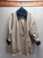 Vintage zomerjas trenchcoat beige blauw maat XL, Blauw, Vintage, Ophalen of Verzenden, Zo goed als nieuw