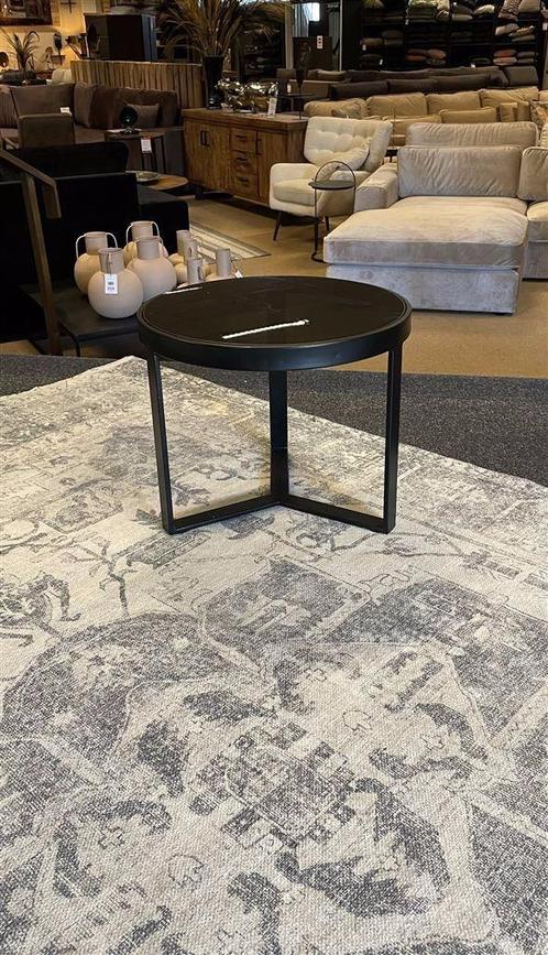 Bojzettafel Roma zwart/metaal Van €189,- Nu met 50%Korting, Huis en Inrichting, Tafels | Bijzettafels, Nieuw, Rond, Minder dan 45 cm