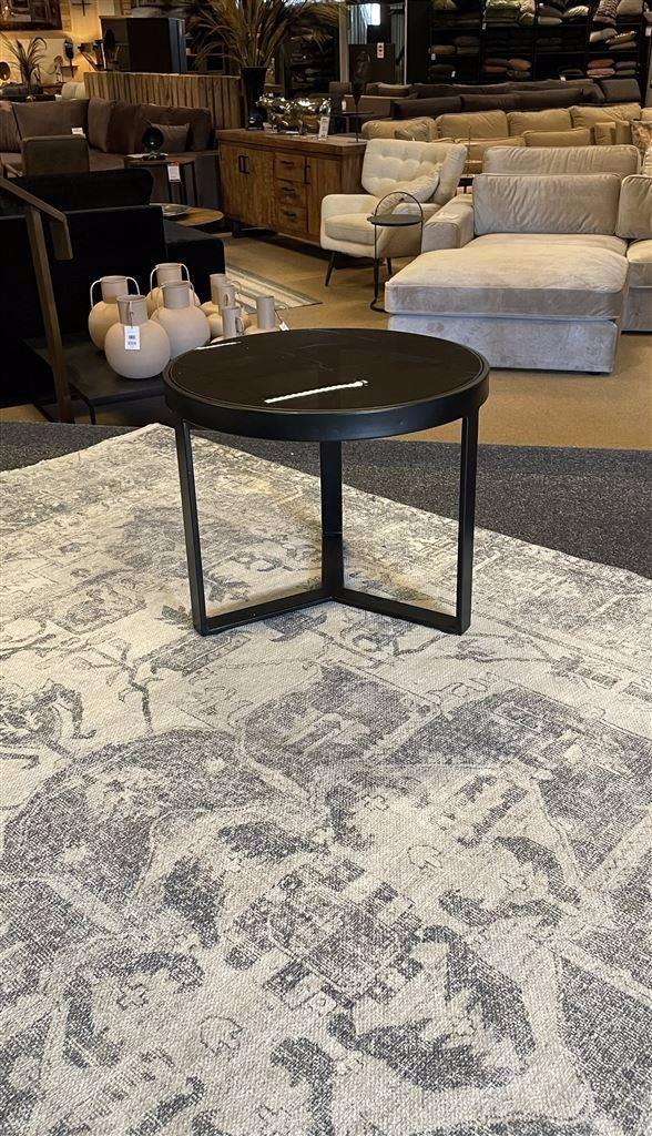 Bojzettafel Roma zwart/metaal Van €189,- Nu met 50%Korting, Huis en Inrichting, Tafels | Bijzettafels, Nieuw, Rond, Minder dan 45 cm