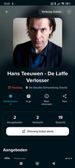 Tickets Hans Teeuwen, De laffe verlosser! 12 okt Gouda 20:00, Tickets en Kaartjes, Twee personen, Oktober