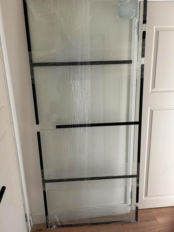 Glazen (taats) deur 92 x 207, Doe-het-zelf en Verbouw, Deuren en Horren, Binnendeur, 200 tot 215 cm, Ophalen of Verzenden