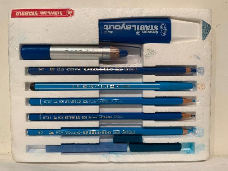 Blauwe stabilo kleur set, Hobby en Vrije tijd, Tekenen, Nieuw, Potlood of Stift, Ophalen of Verzenden