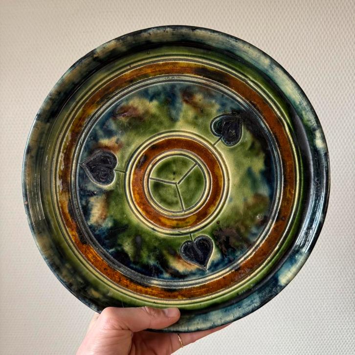 Vlaams Aardewerken Schaal, Kaarsenschaal, Hapjesschaal, Antiek en Kunst, Antiek | Keramiek en Aardewerk, Ophalen of Verzenden