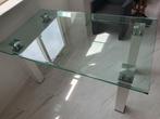 Glazen eettafel, zware, goede kwaliteit, Ophalen, 50 tot 100 cm, Zo goed als nieuw, Vijf personen of meer