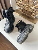 Bronx hoge sneakers maat 37 zwart leer zgan, Ophalen of Verzenden, Zo goed als nieuw, Zwart, Sneakers of Gympen