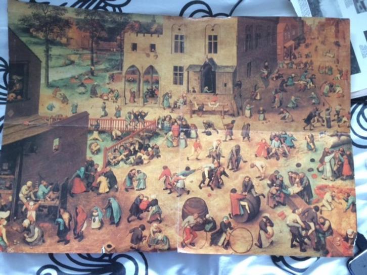 poster oud hollandse spelen, Verzamelen, Posters, Gebruikt, Ophalen of Verzenden