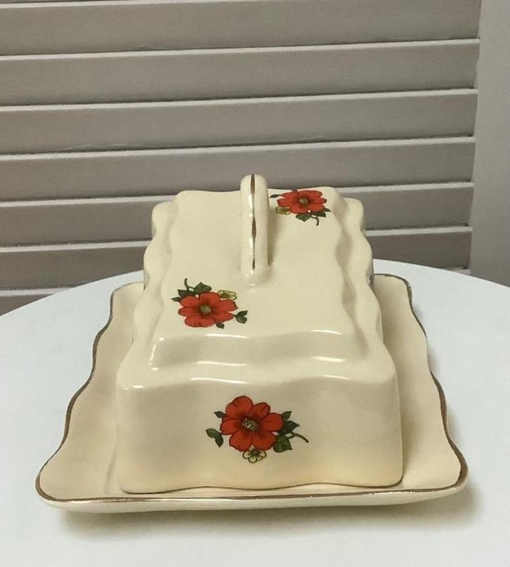 Mooie oude kaasstolp en sauskom Maastricht Andrée, Antiek en Kunst, Antiek | Servies los, Ophalen of Verzenden