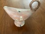 Antiek terracotta olielampje met restant beschilderingen, Ophalen of Verzenden