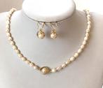 Parel Ketting, Armband, Oorbellen van Akoya Rijst Parels 14K, Sieraden, Tassen en Uiterlijk, Kettingen, Ophalen of Verzenden, Nieuw