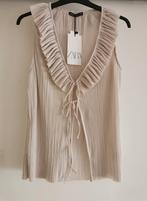 ZARA plissé top met volants en strikjes mt. M, Kleding | Dames, Maat 38/40 (M), Verzenden, Nieuw, Zara