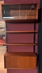 Poul Cadovius by Royal System vintage modulair wandsysteem, Glas, 150 tot 200 cm, 25 tot 50 cm, Design vintage