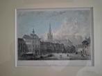 Nette gravure van de grote markt te Breda, Antiek en Kunst, Kunst | Etsen en Gravures, Ophalen of Verzenden