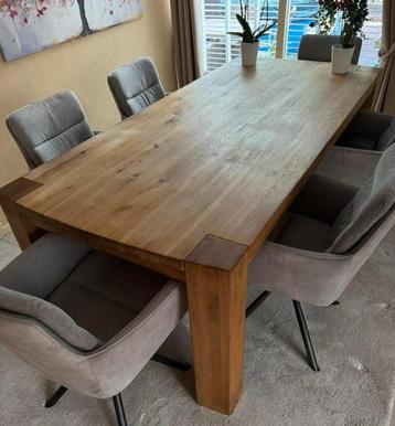 Massief eikenhouten eetkamertafel | 220 x 100 x 78 beschikbaar voor biedingen