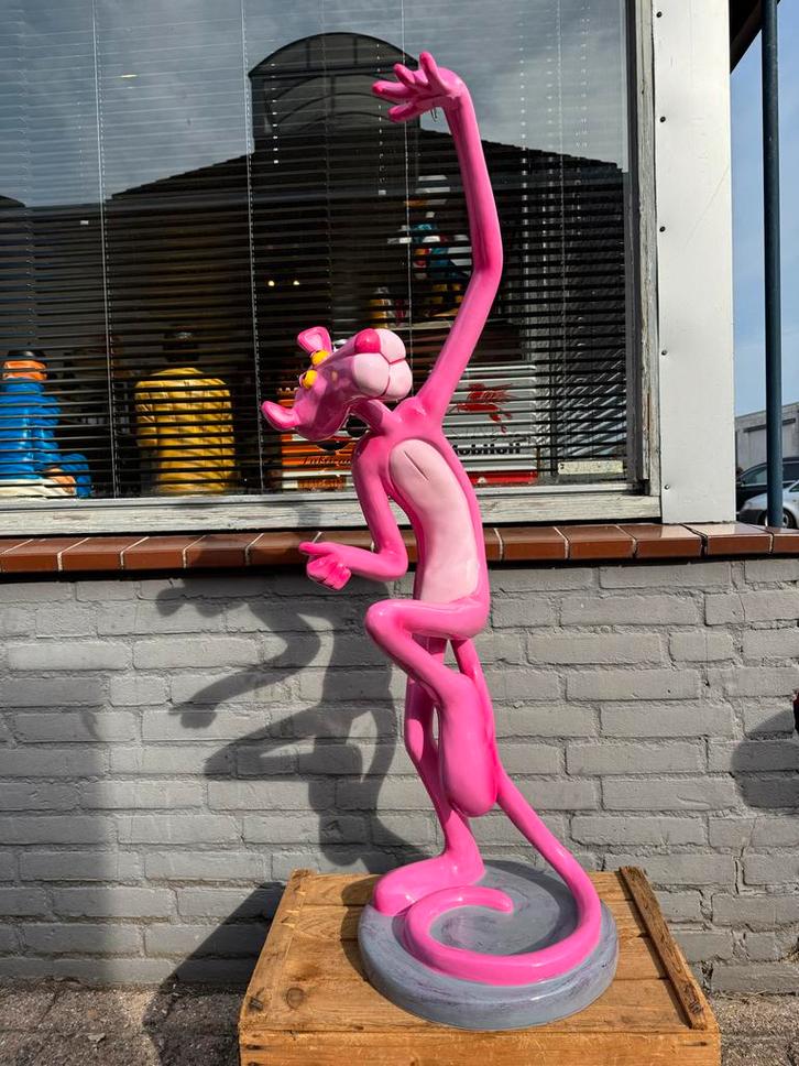 Roze Panter Beeld - Uniek Decoratie Stuk, Antiek en Kunst, Kunst | Beelden en Houtsnijwerken, Ophalen