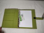 K645 Zwart kunstleder A5 agenda  groene stoffen binnenzijde, Diversen, Onbekend, Ophalen of Verzenden, Zo goed als nieuw, Onbekend