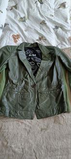Groen leren jasje, mooi model, maat XL/XXL, Maat 46/48 (XL) of groter, Ophalen of Verzenden, Zo goed als nieuw, Jasje