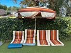 Retro Tuinkussens & Parasol Set, Tuin en Terras, Tuinsets en Loungesets, Overige materialen, Gebruikt, Stoel, Tuinset