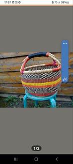 Bolgatanga manden uniek lederen handvat oersterk Ghana, Ophalen of Verzenden, Nieuw, Rond, Overige materialen