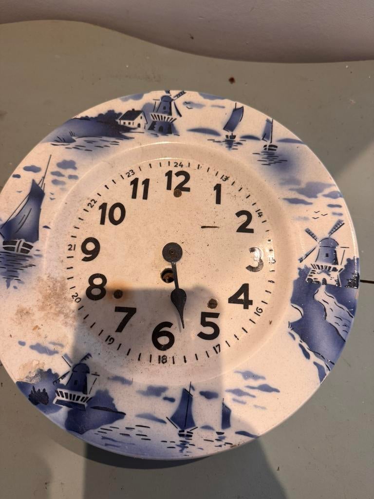 Oud hollands  bord klok, Ophalen of Verzenden, Gebruikt, Wandklok