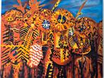 Olieverf schilderij “Tribe”, Antiek en Kunst, Kunst | Schilderijen | Modern, Ophalen