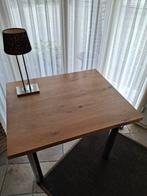 Industriële eettafel met chromen tafelpoten. 4 cm. dik blad, Ophalen, 50 tot 100 cm, Zo goed als nieuw, Vier personen