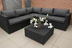 Loungeset tuinset wicker antraciet, Tuin en Terras, Ophalen, Gebruikt, Bank, 8 zitplaatsen