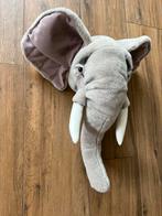 BIBIB pluche groot olifantenhoofd, grote olifant aan de muur, Ophalen of Verzenden, Zo goed als nieuw, Wanddecoratie