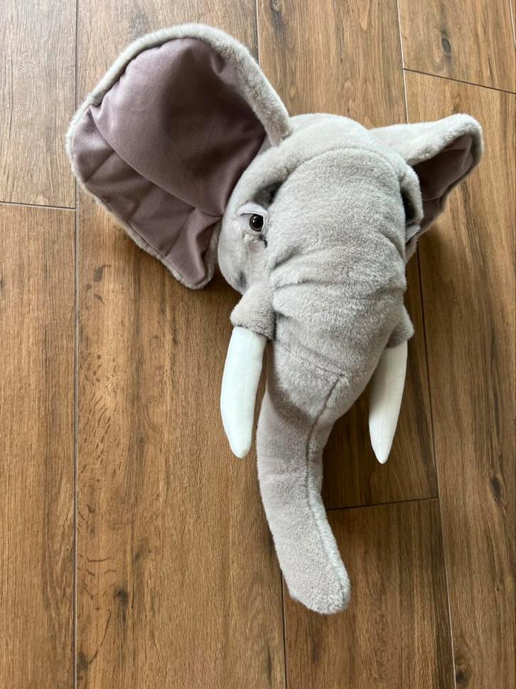 BIBIB pluche groot olifantenhoofd, grote olifant aan de muur, Kinderen en Baby's, Kinderkamer | Inrichting en Decoratie, Zo goed als nieuw