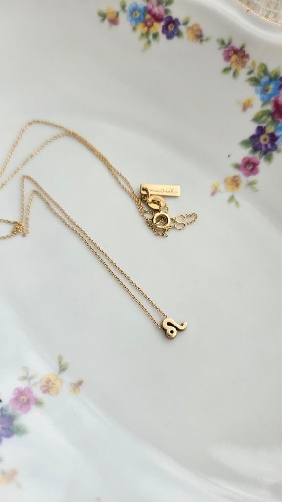 Minitials 18k Gouden horoscoop Leeuw Ketting, Sieraden, Tassen en Uiterlijk, Kettingen, Zo goed als nieuw, Goud, Goud, Met hanger