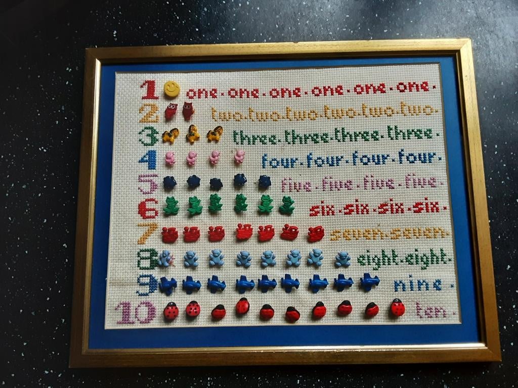 Zelfgemaakt borduurtelraam met sier knopen, Ophalen of Verzenden