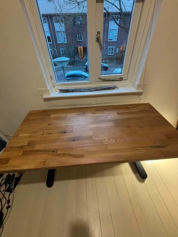 IKEA Bekant Bureau Zwart onderstel + Massief Eiken Blad - afbeelding 2