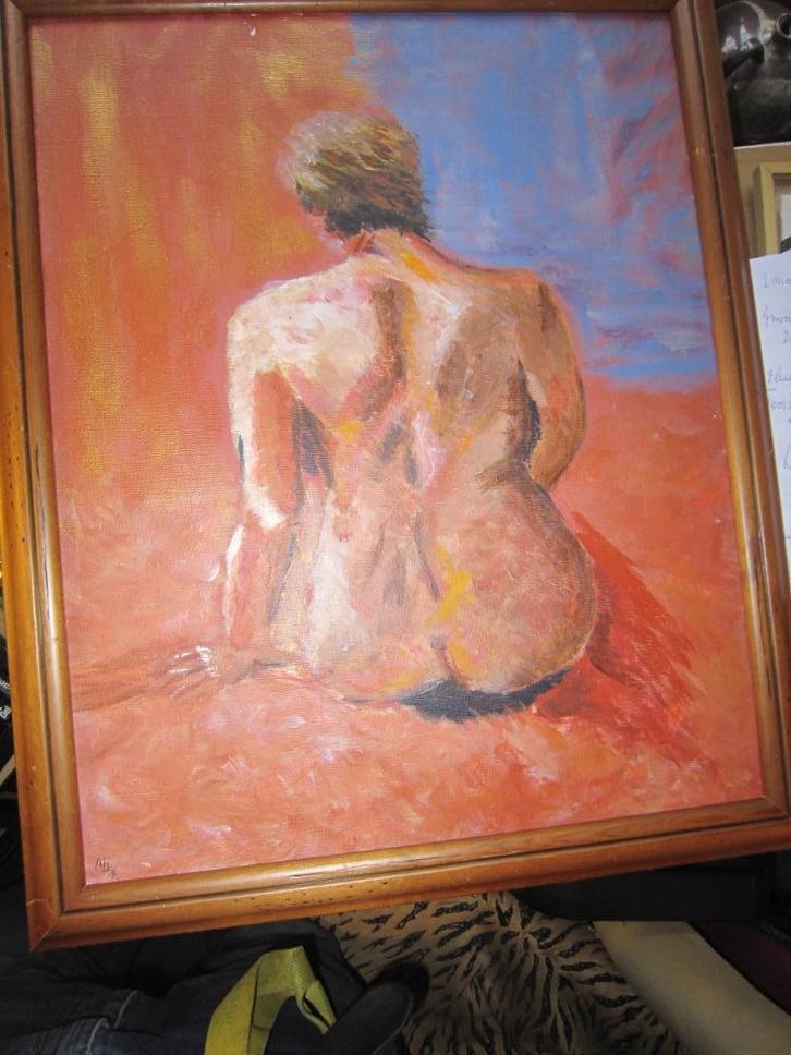 Mooi Goed geschilderde Achterzijde Naakte dame, Antiek en Kunst, Kunst | Schilderijen | Klassiek, Ophalen