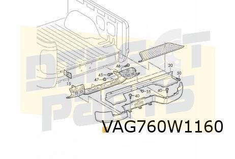 Volkswagen Amarok (9/10-) Achterbumper (bij PDC) (2ZZ chrome, Auto-onderdelen, Carrosserie en Plaatwerk, Bumper, Volkswagen, Achter