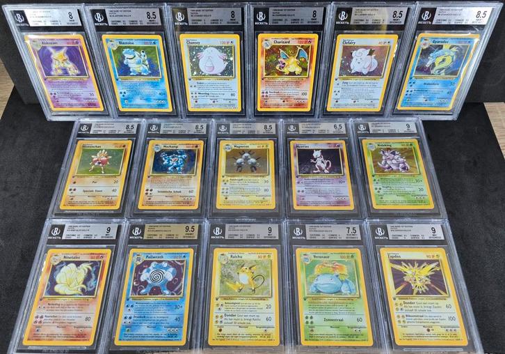 Pokémon Base Set 1st Edition NL 16/16 Holo - Beckett Graded, Hobby en Vrije tijd, Verzamelkaartspellen | Pokémon, Zo goed als nieuw
