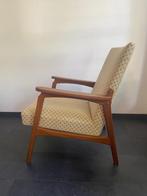 Vintage fauteuil, nieuw gestoffeerd, Ophalen, Hout, Gebruikt, Minder dan 75 cm