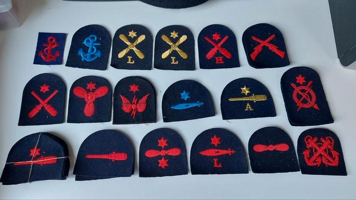 Engelse Marine Emblemen WOII, Verzamelen, Militaria | Algemeen, Marine, Embleem of Badge, Engeland, Ophalen of Verzenden