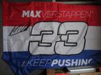 Max Verstappen vlag  33, keep pushing!  98x145cm, Ophalen of Verzenden, Zo goed als nieuw