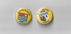 2 engelse plaatsnaam buttons Scarborough en Bridlington, Ophalen of Verzenden, Overige onderwerpen, Speldje of Pin