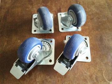 4 zwenkwielen 80mm (belasting 100kg per wiel) beschikbaar voor biedingen