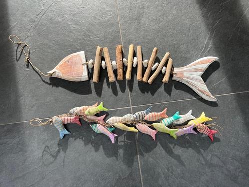 Houtsnijwerk vissen hanger slinger decoratie Bali Indonesie, Huis en Inrichting, Woonaccessoires | Overige, Nieuw, Ophalen of Verzenden