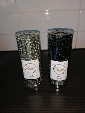 2 kralen kettingen, groen en zwart, 10 meter per stuk, Nieuw beschikbaar voor biedingen