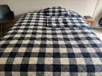 Bedsprei tweepersoons wit/donkerblauw geblokt, Huis en Inrichting, Woonaccessoires | Plaids en Woondekens, Ophalen of Verzenden