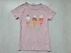 Licht roze t-shirt met ijsjes van HEMA, maat 122/128, Meisje, Gebruikt, Ophalen of Verzenden, Shirt of Longsleeve