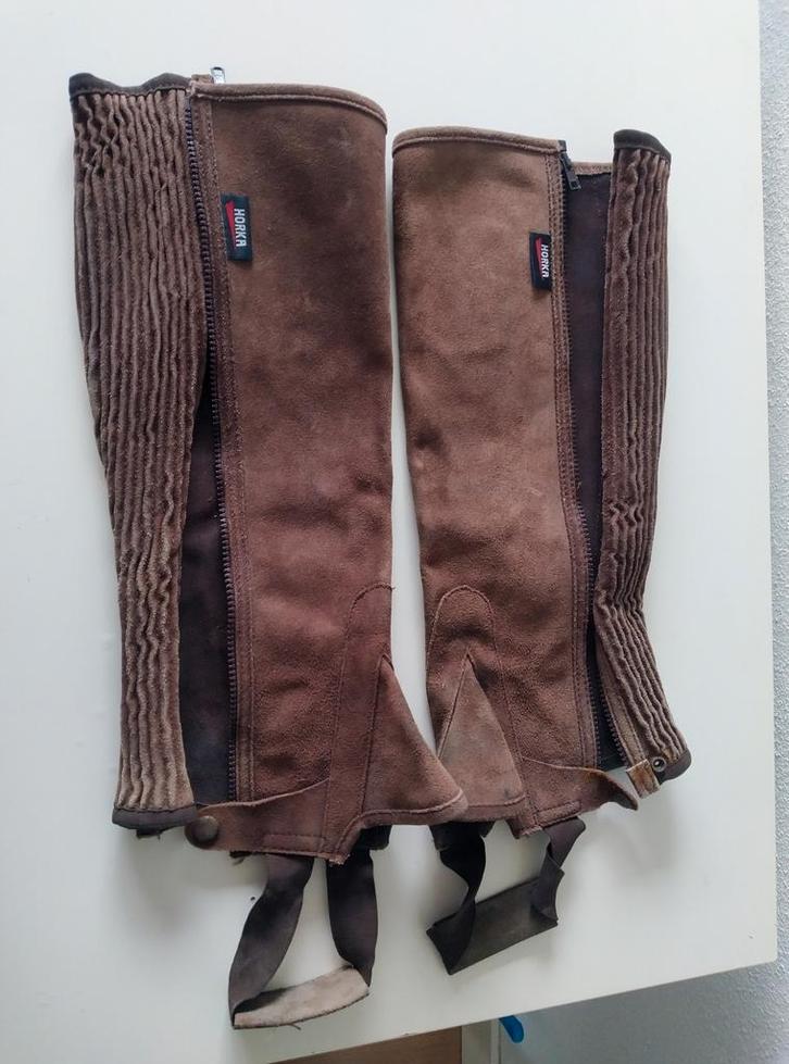Bruine chaps voor de stevige kuit, Dieren en Toebehoren, Paardrijkleding, Zo goed als nieuw, Schoeisel, Overige soorten, Ophalen of Verzenden