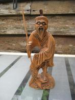 Oud houten beeldje Oosterse visser., Antiek en Kunst, Kunst | Beelden en Houtsnijwerken, Ophalen
