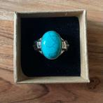 925 zilveren ring turqoise, Sieraden, Tassen en Uiterlijk, Ringen, Verzenden, Zo goed als nieuw, 17 tot 18, Dame