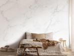 Wit marmer behang, trendy, behang op maat, Fotobehang4you, Verzenden, Minder dan 10 m², Wit, Marmer, luxe, trendy, modern