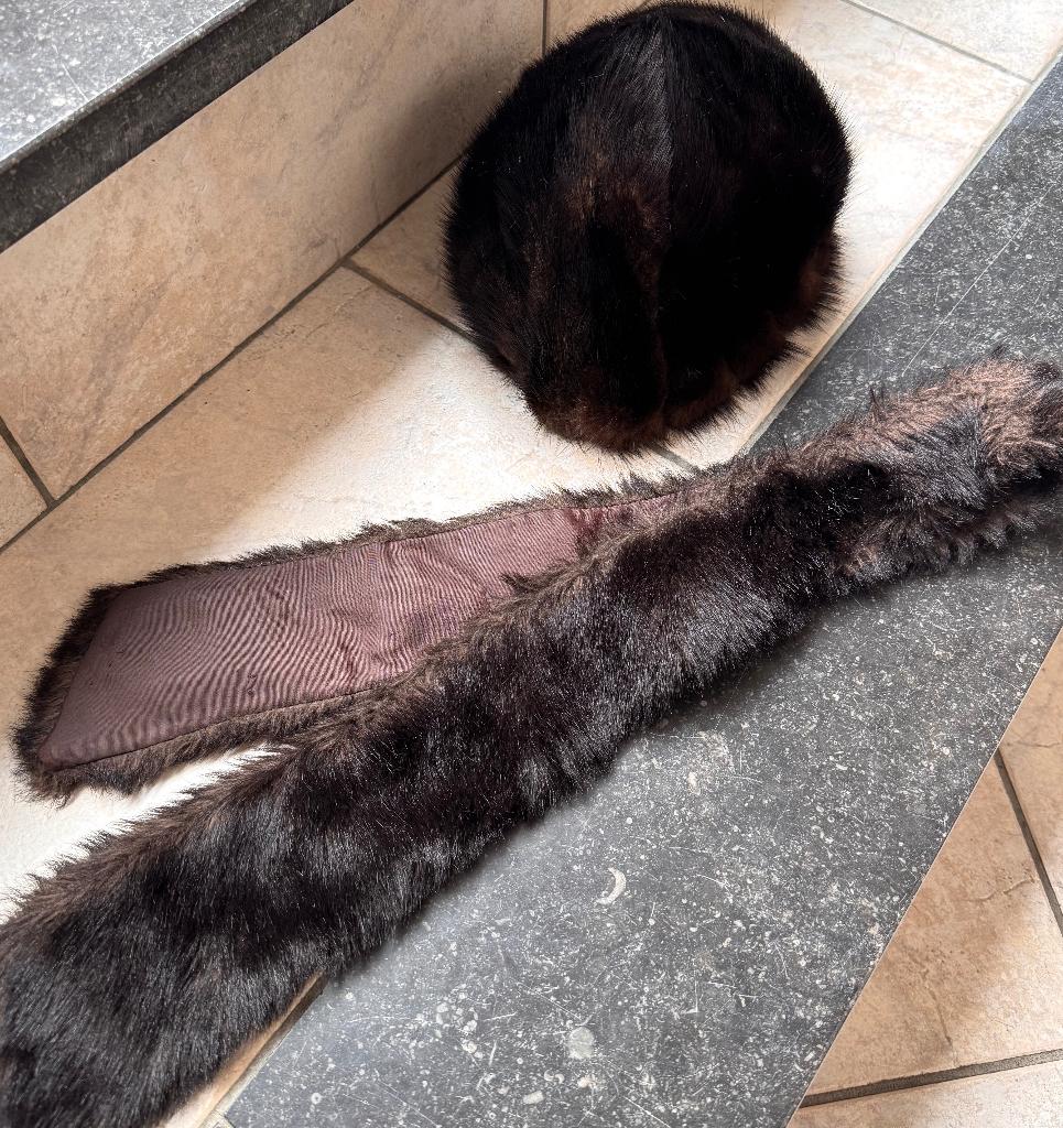 Vintage donkerbruin hoedje en sjaaltje uit de jaren 50-60, Kleding | Dames, Hoeden en Petten, Hoed, Zo goed als nieuw, Modèle