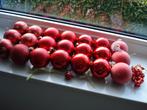 21 Onbreekbare rode kerstballen met gouden versie., kerstman, Diversen, Kerst, Ophalen of Verzenden, Zo goed als nieuw