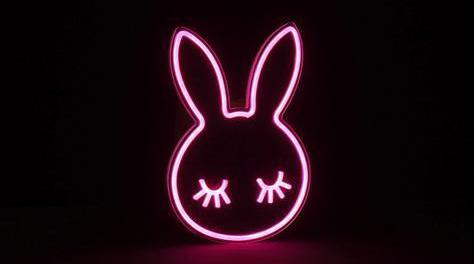 Neon konijn lamp, Huis en Inrichting, Lampen | Wandlampen, Nieuw, Kunststof, Ophalen of Verzenden